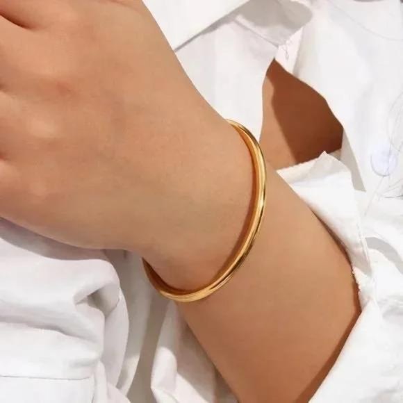 Jewelry - NEW 18K GOLD CUFF BANGLE BRACELET, NICE BRACELET, CUTE BRACELET